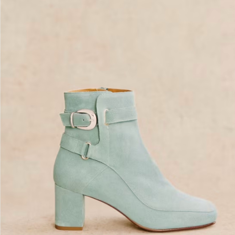 Sézane Brooklyn Boots Sea Green